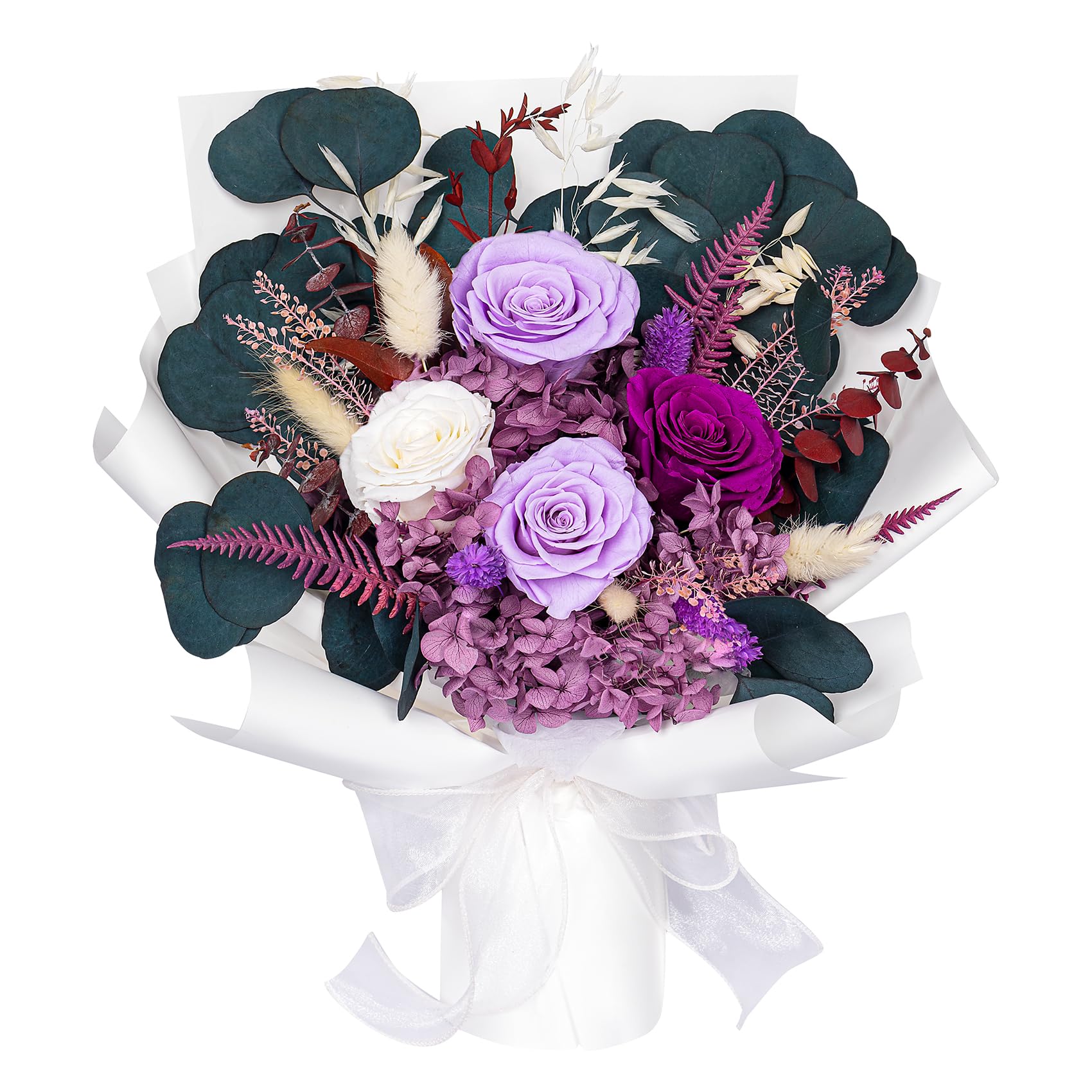 Preserved Flowers Gifts for Women, Flower for Delivery, Purple Roses Gifts fo Her, Preserved Roses Bouquets, Birthday Gifts for Grandma, Mothers Day Flowers for Wife