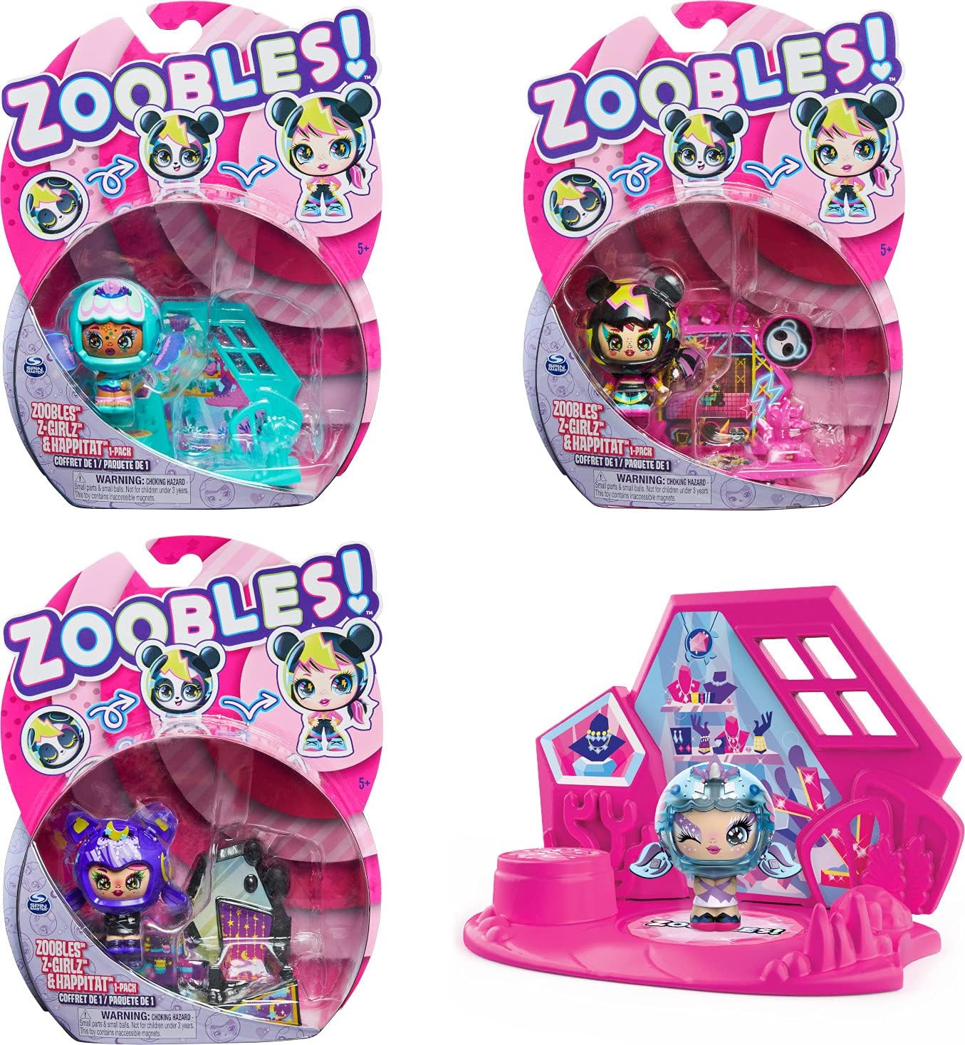 Zoobles, Z-Girlz Transforming Collectible Figure and Happitat Accessory, Kids Toys for Girls Aged 5 and above