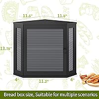 Vista 7 de Caja de pan de esquina BMOSU para encimera de cocina de doble capa de bambú contenedor de pan de madera de gran capacidad (negro, mediano)
