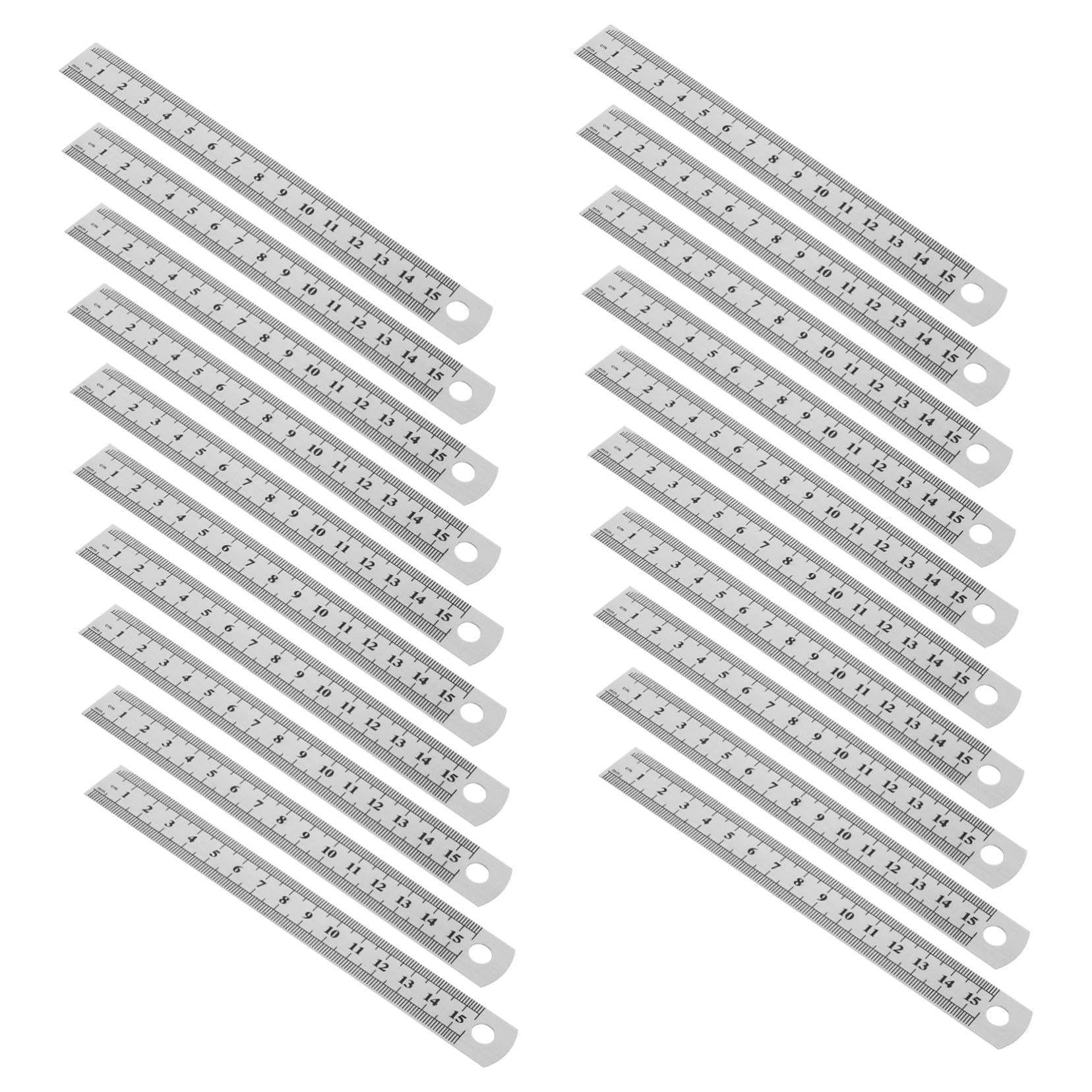 Artibetter 30 pièces Lot de Règles Acier Inoxydable Suspension Règle Rigide Double Échelle pour Mesure Précise Dessin Guitare et Travail