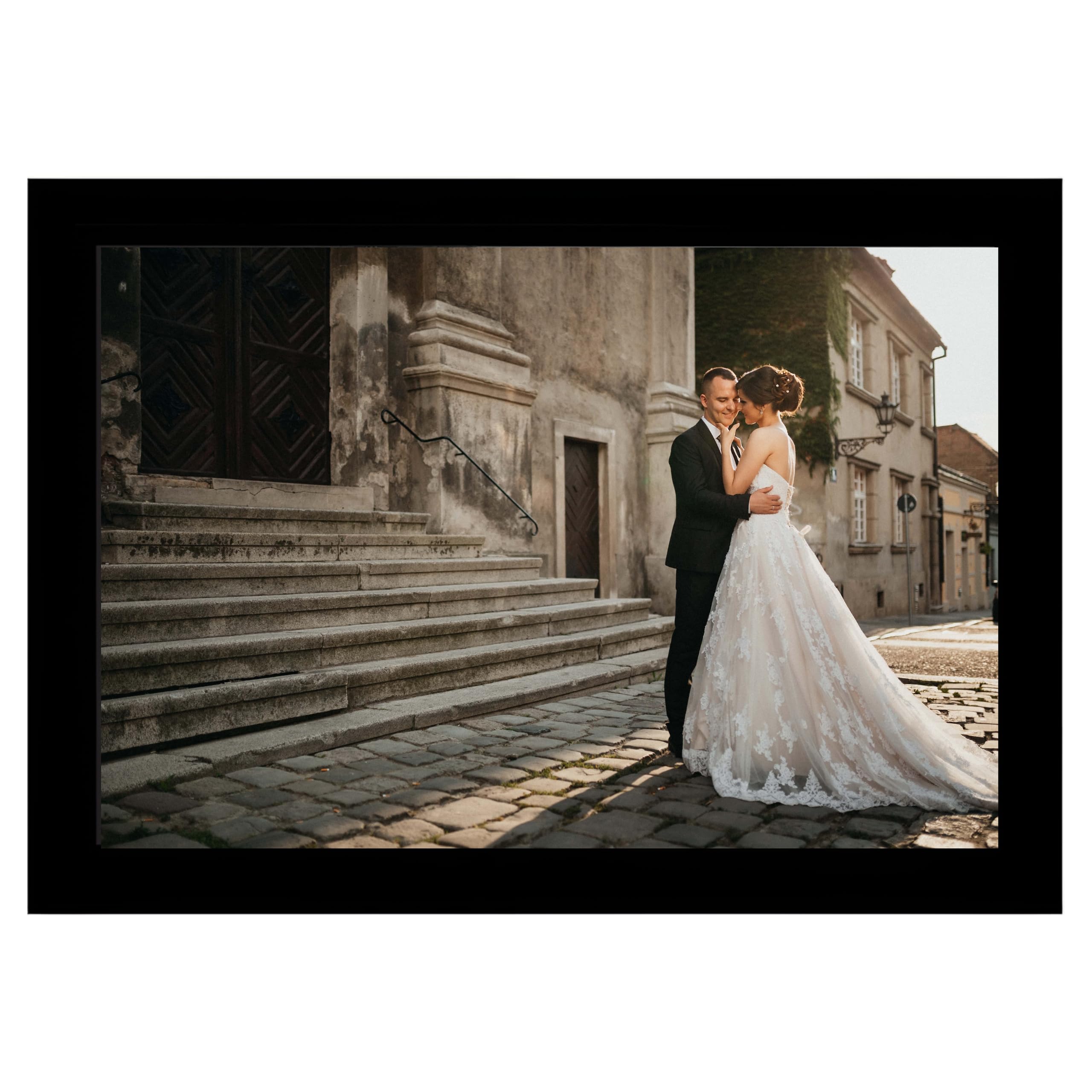 H and N Creations - Customized Photo Frame With Photo Upload | Home Decor Landscape Wall Mounted | Midnight Black Wooden Frames | Customised Gift For Anniversary, Birthday, Wedding (13x9.45 Inches)-image-18