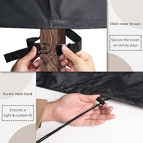 Miniatura 4 de MR. COVER Funda para mesa de exterior, fundas para muebles de patio, impermeables, resistentes, 56 pulgadas de largo x 56 pulgadas de ancho x 30