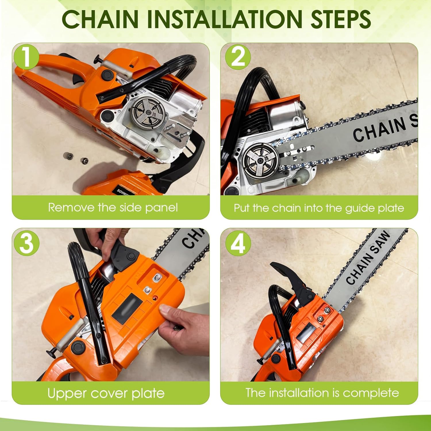 Thten 18 inch Chainsaw Chain Compatible with Kobalt 80V A011038,KCS 180B-06,KCS 4080-06,KCS4180-06,180SDET041,91VXL062G Corded Electric Chainsaw 3/8" LP Pitch, .050" Gauge, 62 Drive Links 5 Pack