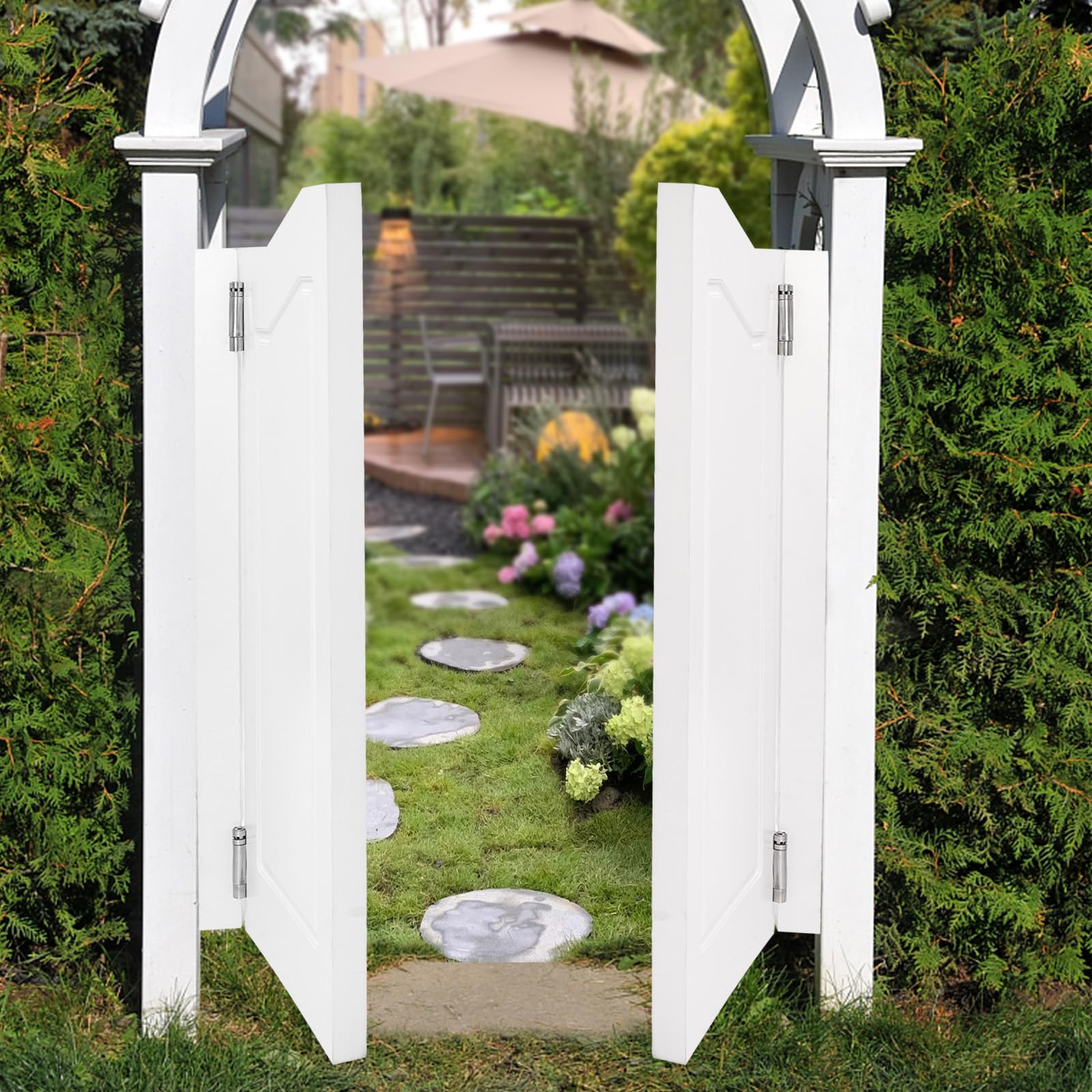 Porta basculante, porta a battente, porta del salone con cerniere in acciaio inox e chiusura automatica, angolo di rotazione di 180°, porte in legno per cucina, bar, caffetteria (81 × 106,5 × 3,5 cm)