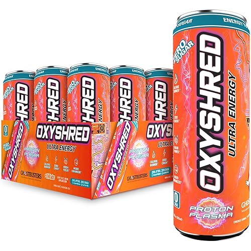 EHP Labs x Ghostbusters OxyShred Bebida energética saludable, bebidas energéticas sin azúcar, extracto de té verde, vitamina C y L carnitina, cero