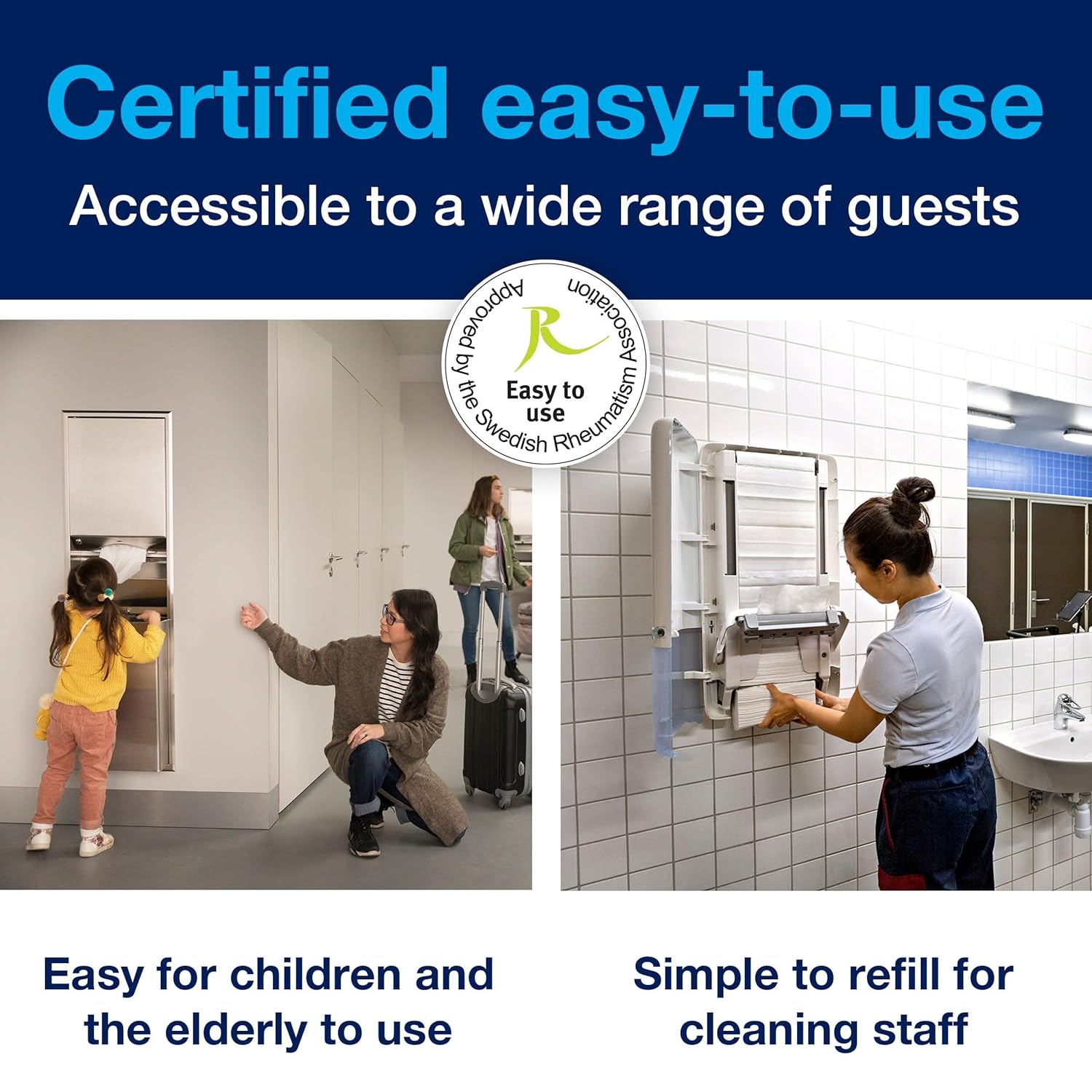 Tork PeakServe Mini Continuous Paper Hand Towel Dispenser Black H5, High-Capacity, Elevation Range, 552538