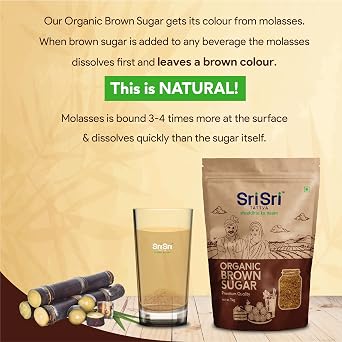 Sri Sri TATTVA shuddhta ka naam Sri Sri Tattva Organic Brown Sugar - 1kg (Pack of 1) - Natural & Refined Cane Sugar - Premium Quality - Rich in Minerals