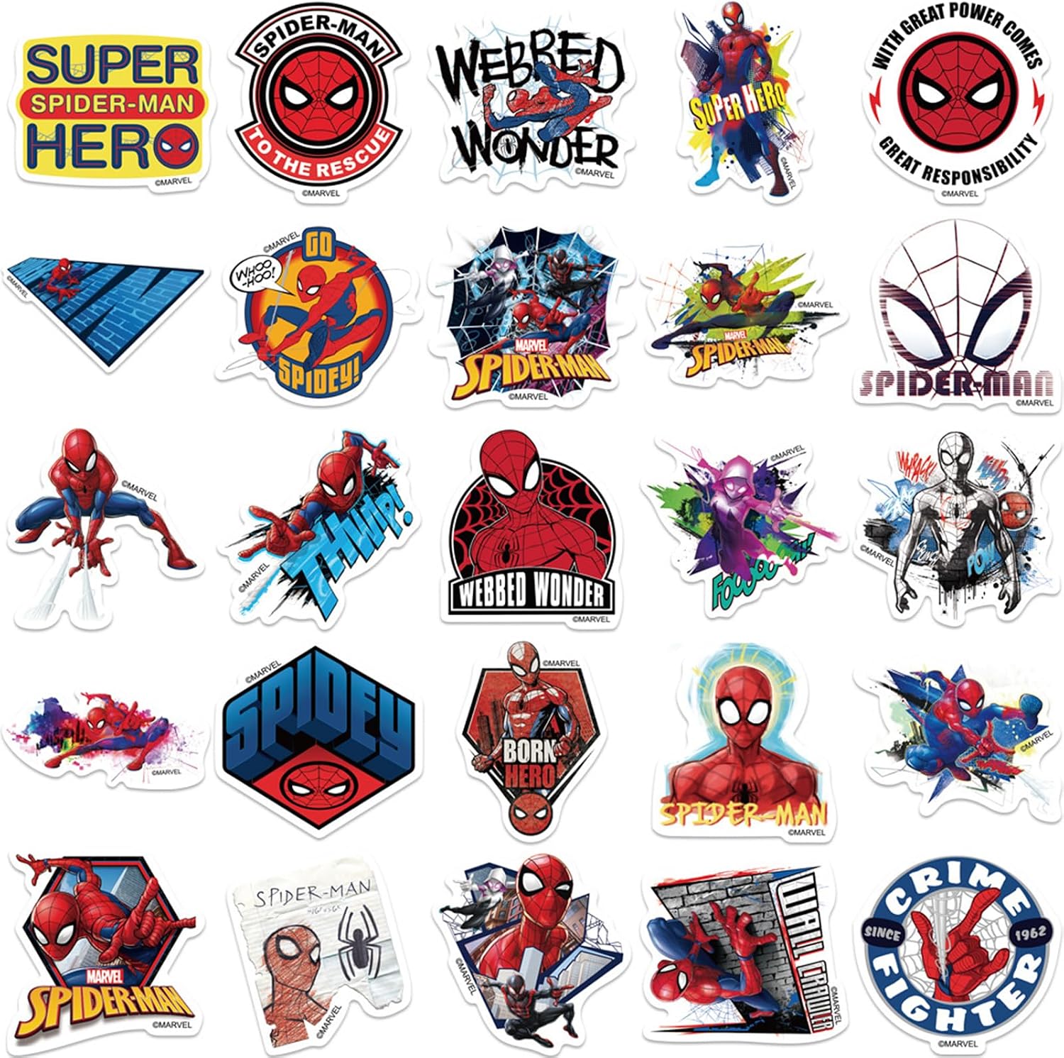 50Pcs Cartoon Spider-Man Stickers for Teens, Students, Teachers, Employees image 4