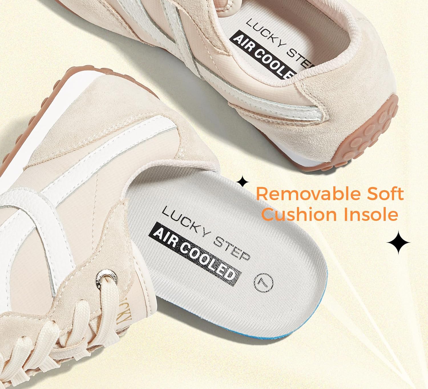 LUCKY STEP Women's Fashion Sneakers - Casual Retro Running Shoes - Non Slip Lightweight Trendy Comfortable Walking Footwear - Image 8