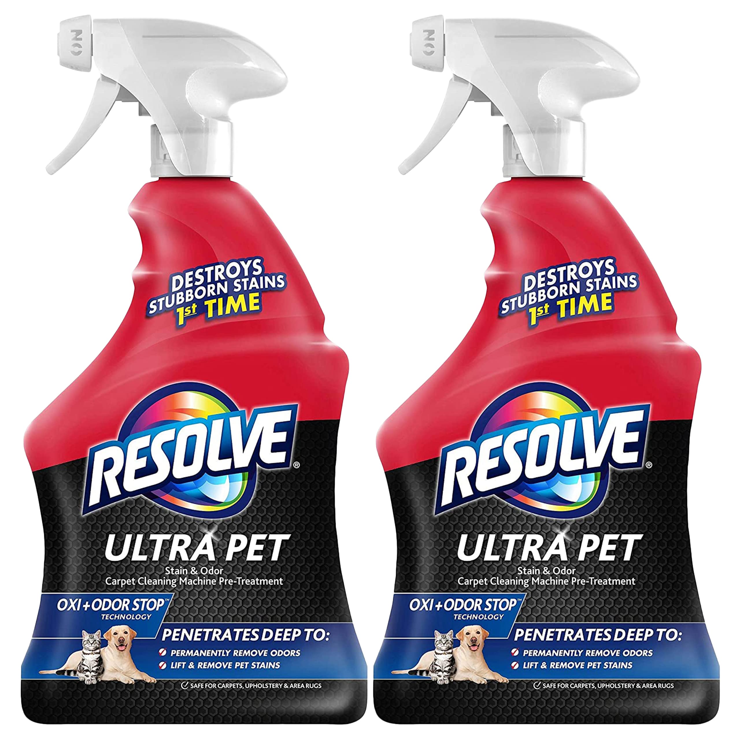 Resolve Ultra Pet Stain & Odor Remover Spray, Carpet Cleaning Machine Pre-Treatment, 32 Ounce (Pack of 2)