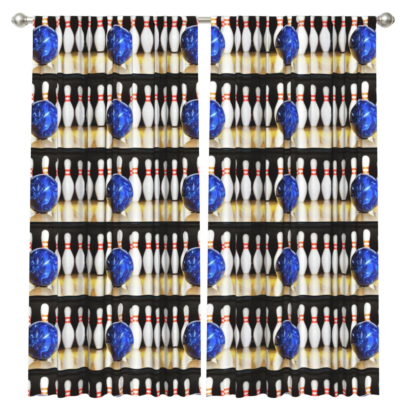 InOmak Bowling, 2 Panels Window Curtains 52 x 84 Inch Blackout Curtains for Living Room Bedroom