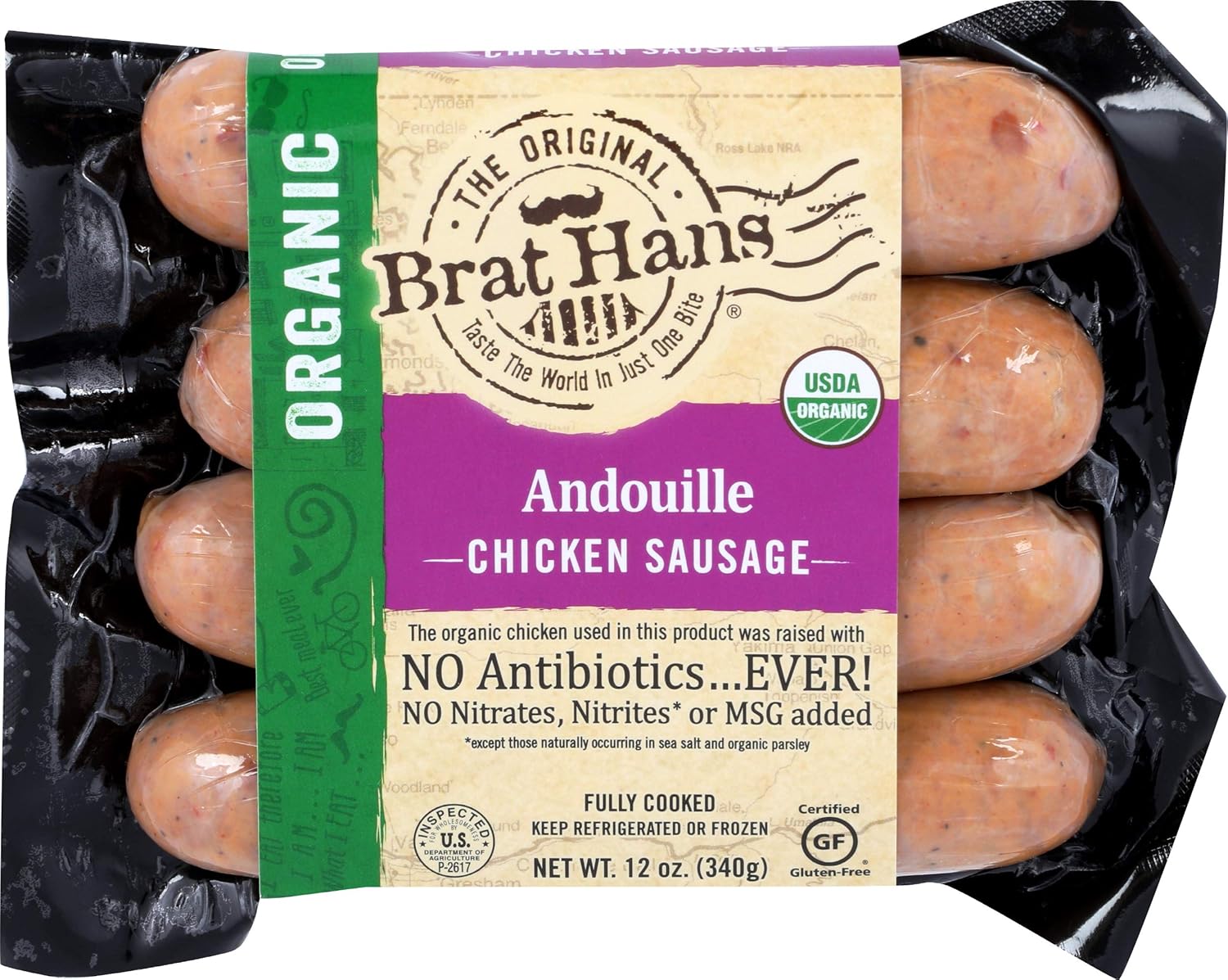THE ORIGINAL BRAT HANS Organic Andouille Chicken Sausage