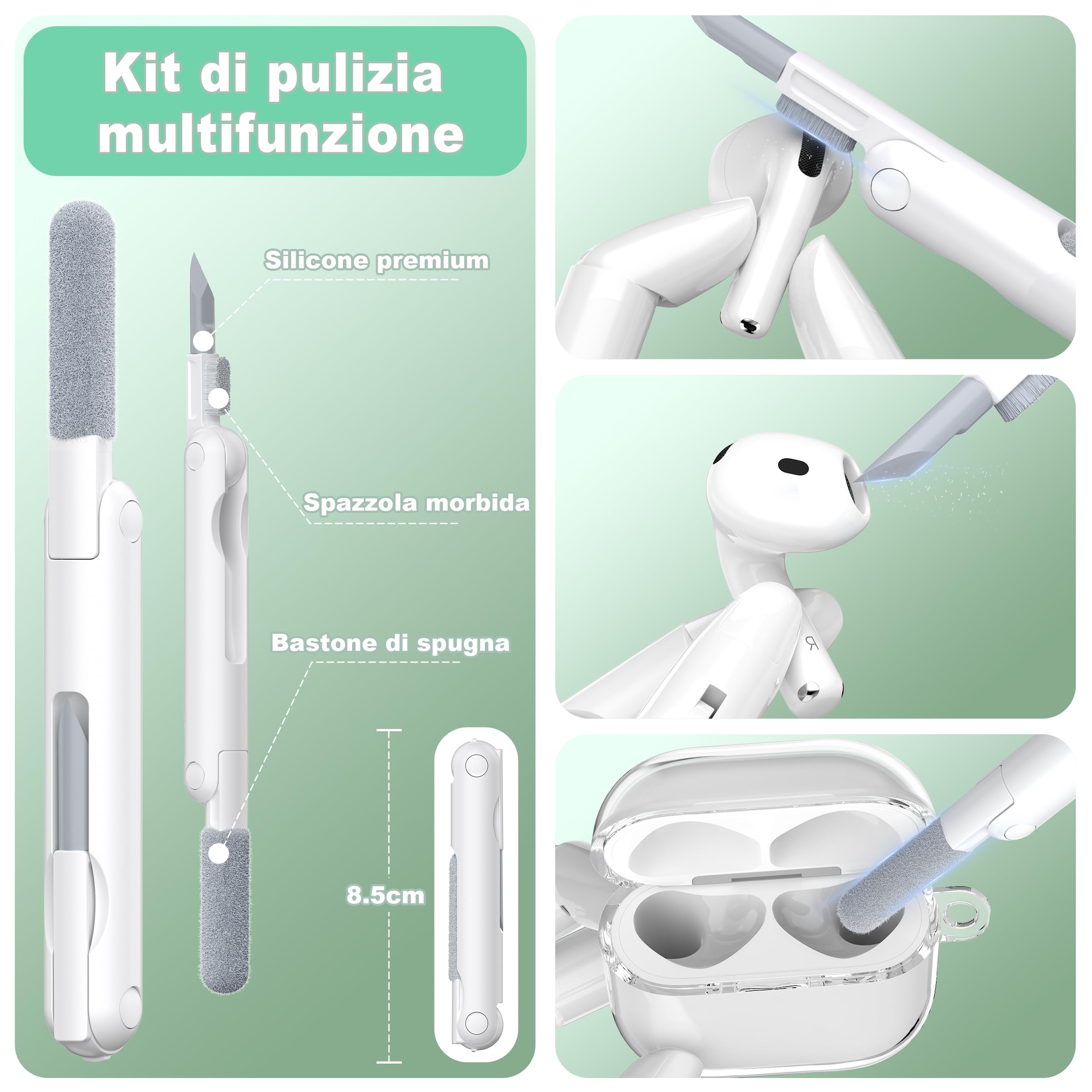 Custodia AirPods 4 generazione 2024 TPU antiurto anti-ingiallimento Bianco