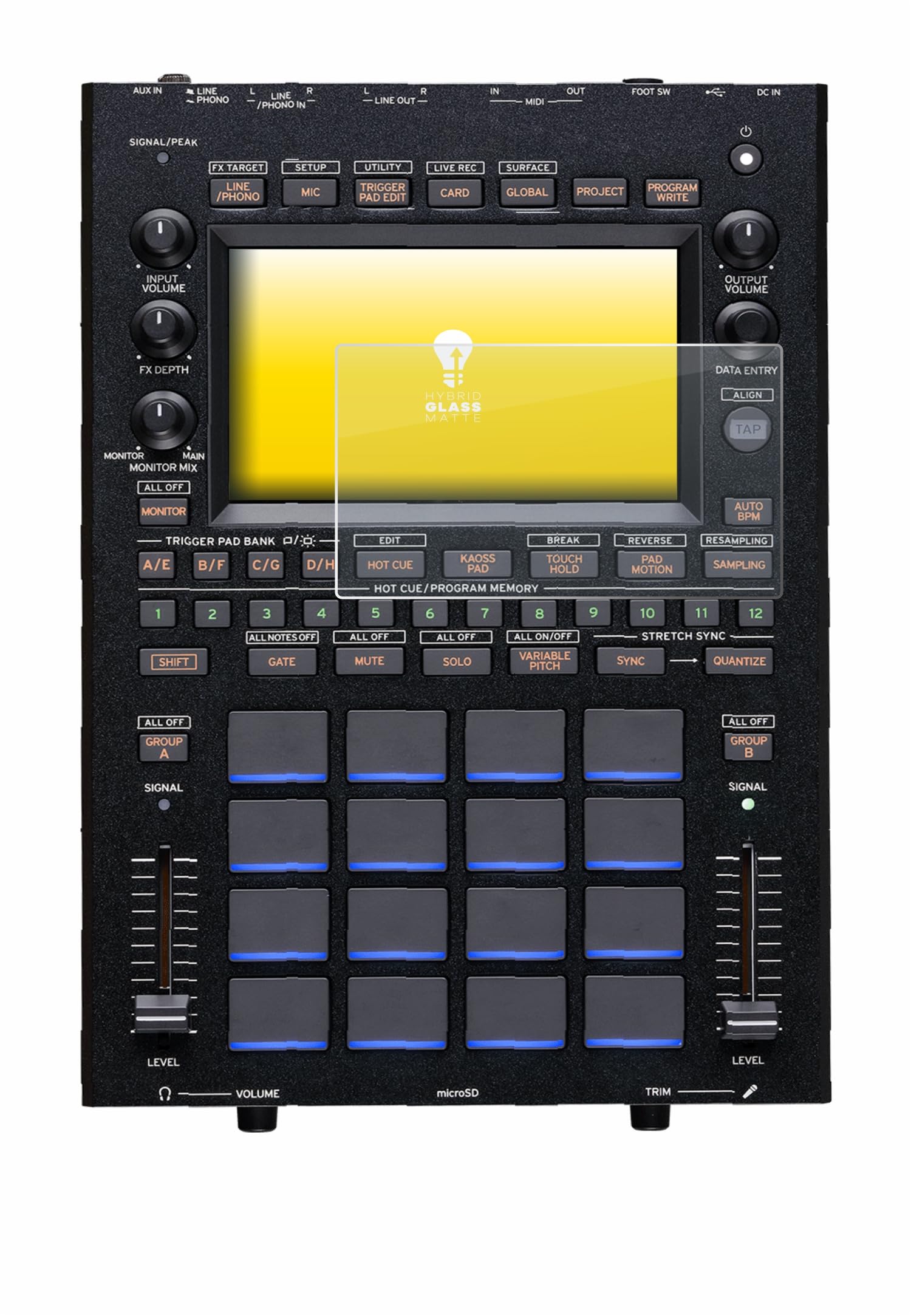 upscreen Matte Screen Protector Glass Film compatible with KORG KAOSS Replay - Anti-Glare, Anti-Fingerprint, 9H Glass Protection