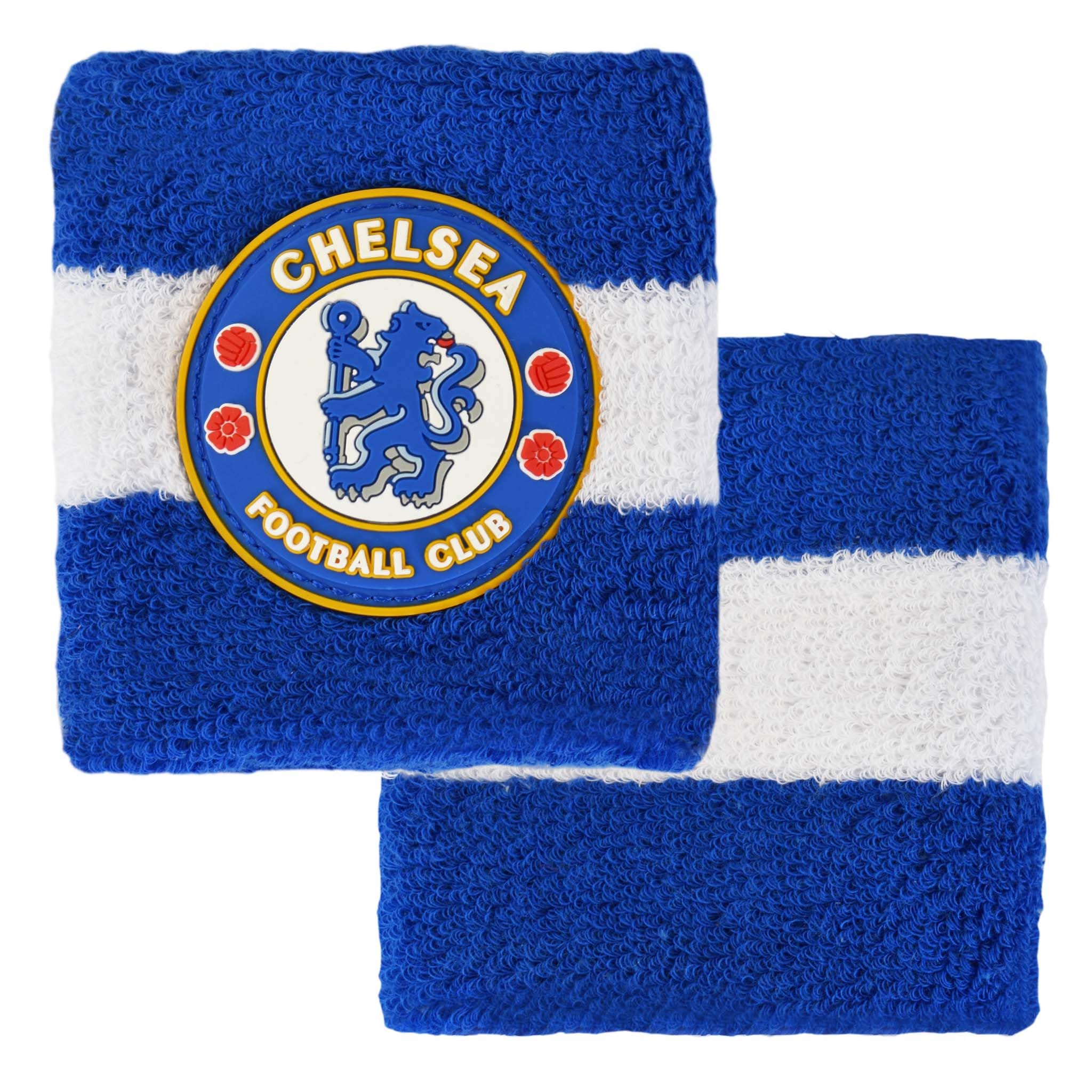 Hy-Pro Officially Licensed Chelsea F.C. Cotton Wristband| Blues, 2 Pack, Sweatband, Kids, Adult, Unisex, Moisture Wicking Sweat Bands, Football, Running, Sports, Gym, Tennis, Exercise