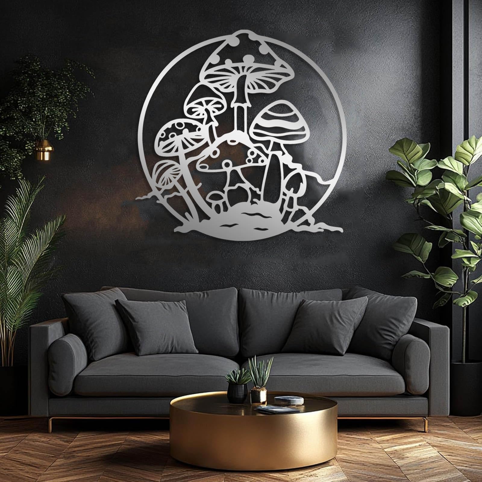 Decorazione da Parete in Metallo, Decorazione da Parete a Forma di Fungo, Decorazione da Parete in Stile Bohémien, Decorazione da Parete per Giardino, Decorazione da pare