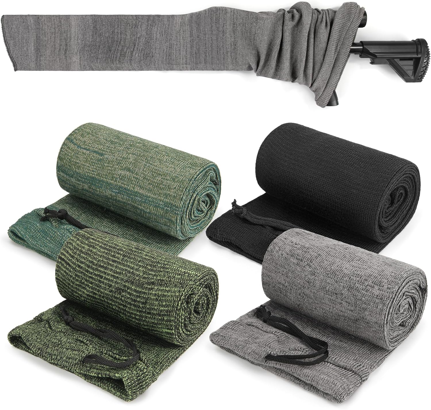 VicBre Extra-Wide Silicone Treated Knit Gun Sock, 47” x 6”Flexible Design Gun Sleeve for Rifles and Shotguns with Scopes, Hunting and Shooting Holder Socks for Gun Storage