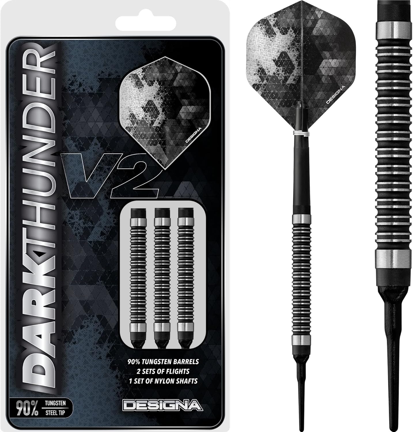 DESIGNA DARTS Dark Thunder V2 90 Tungsten Barrel Soft