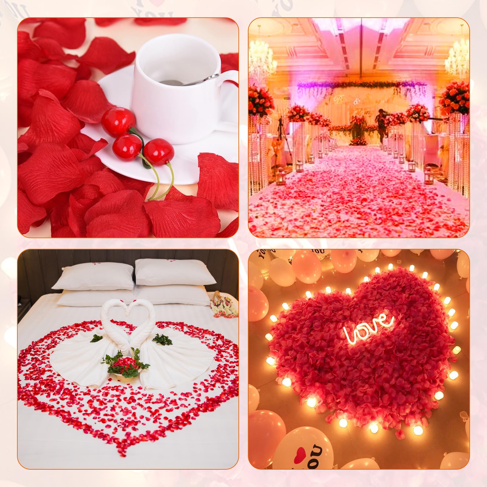 Pétales de Rose Mariage | Décoration d'Allée & de Table - Rose Pétales de Rose Mariage | Décoration d'Allée & de Table - Rose