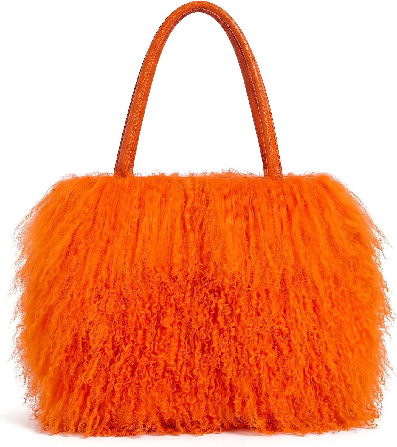 Women Luxury Real Curly Mongolian Lamb Fur Purse image 3