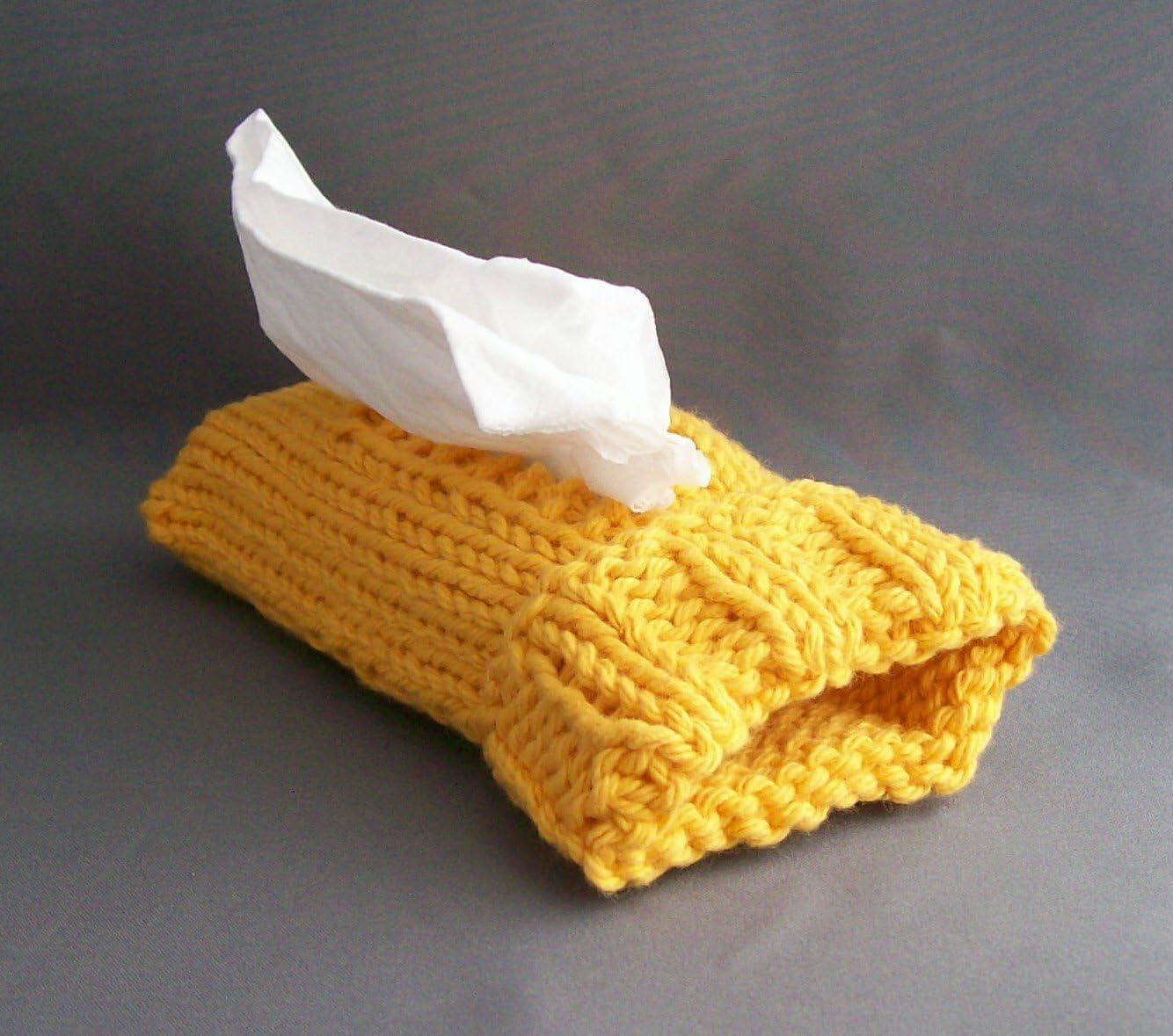 2 in 1 Pocket Tissue Case Cotton Golden Yellow Top or Side Pull
