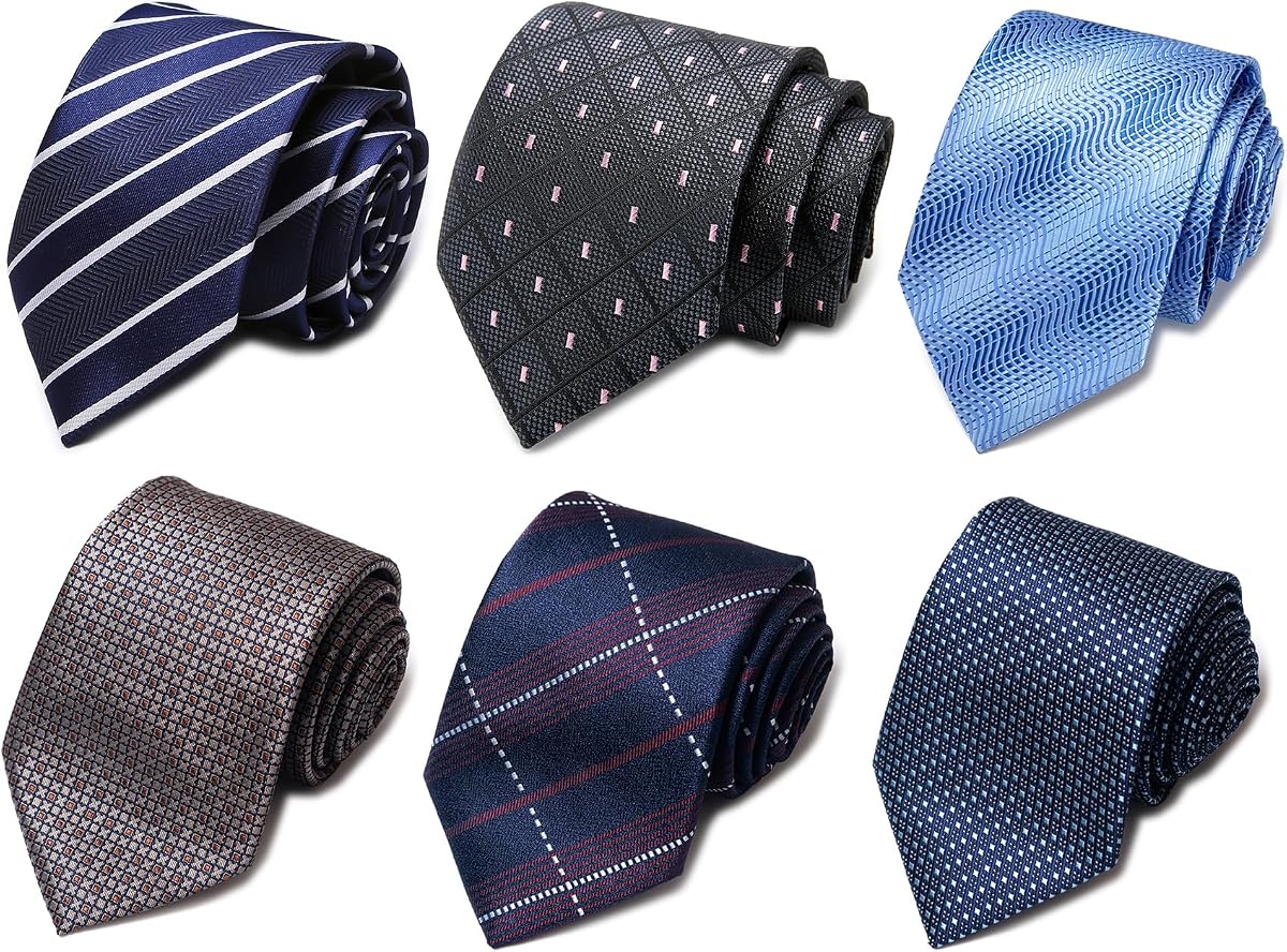 Corbata para hombre corbata tejida jacquard juego de corbatas 6 PIEZAS