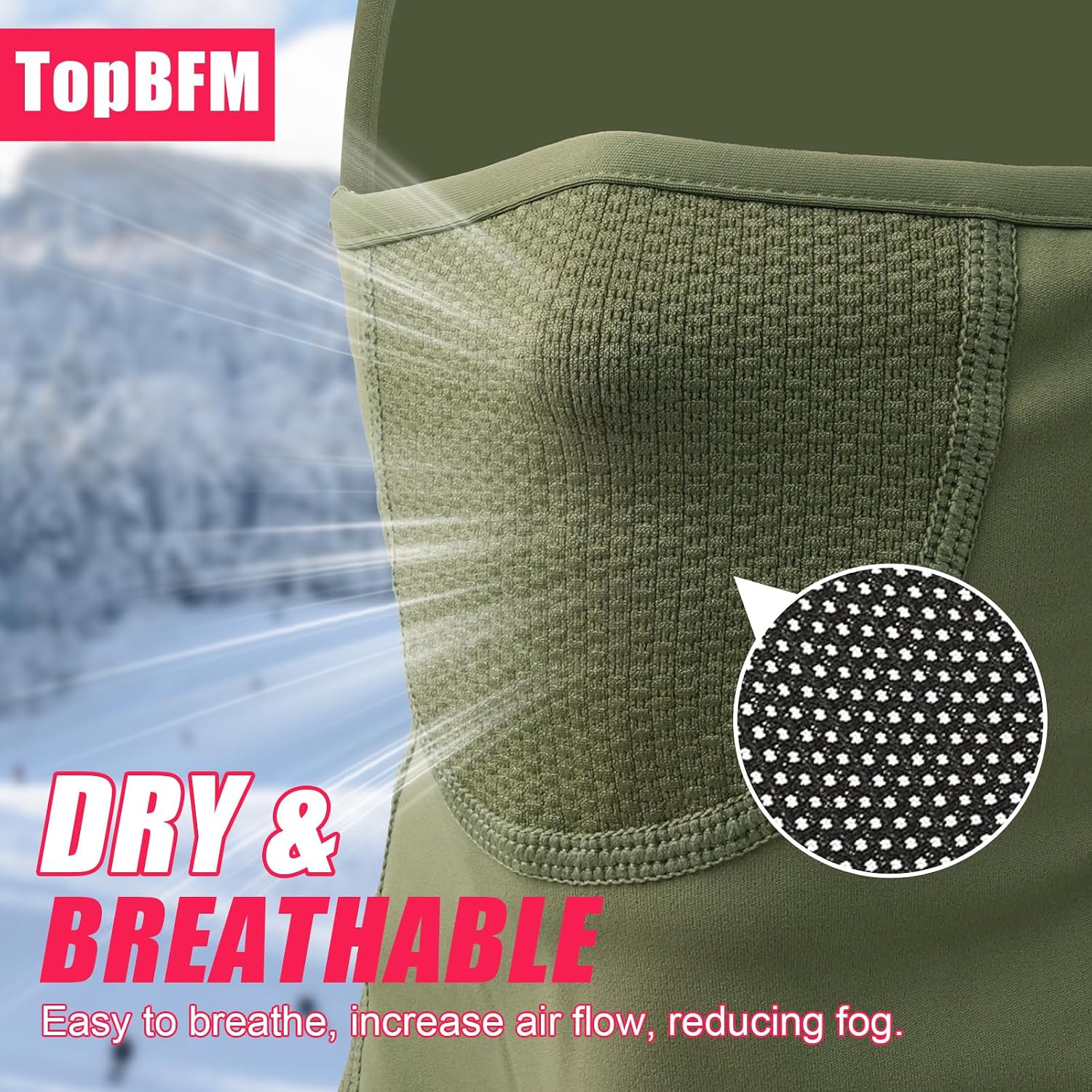 Balaclava Women with Long Hair, Ski Mask Movable Thermal, Cold Weather Face Cover for Skiing Outdoor Activities