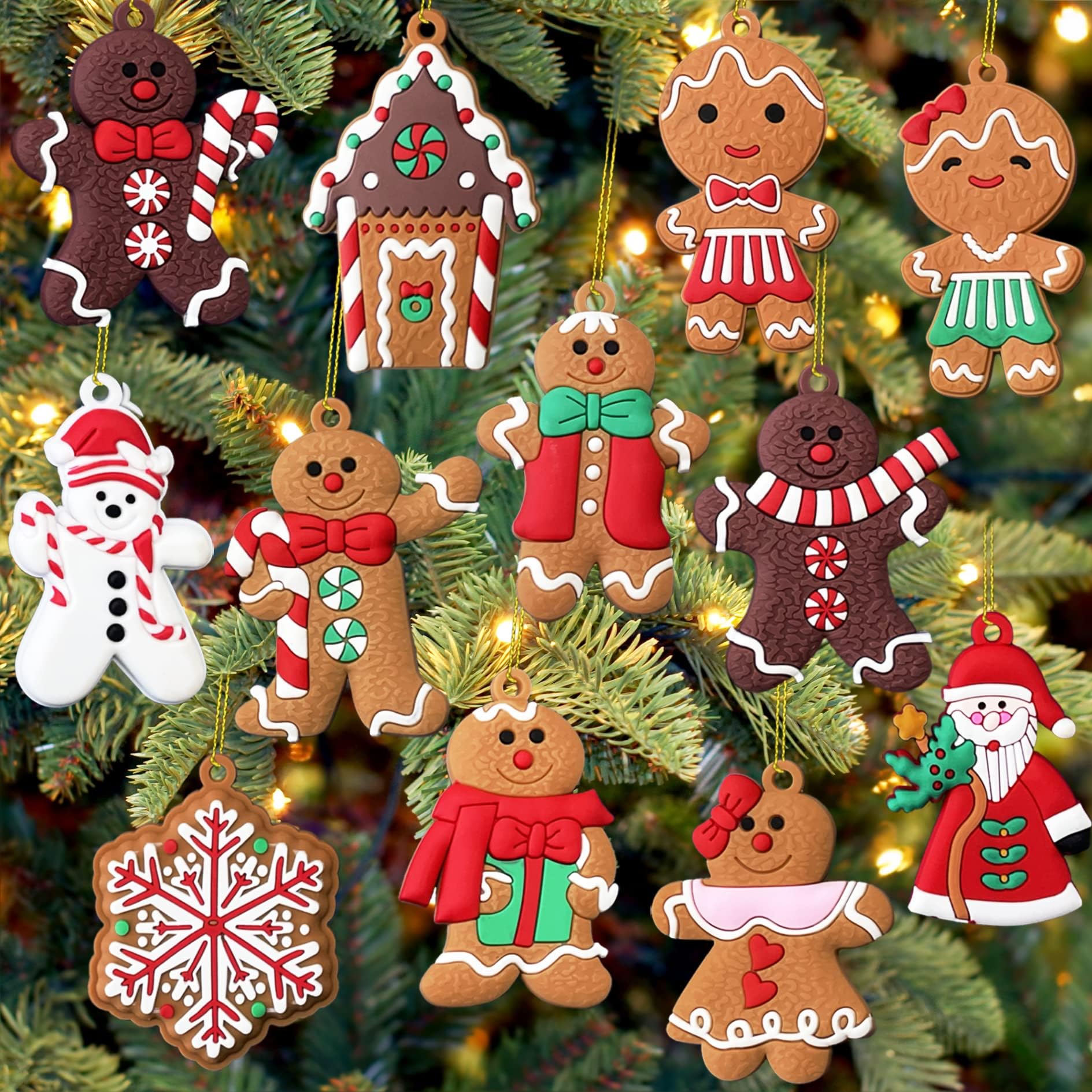 Gingerbread Christmas Ornaments - 16 Pcs -21 Gingerbread Christmas Ornaments - 16 Pcs -21