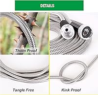 Vista 2 de Manguera corta de metal de 5 pies, diámetro de 5/8", manguera de agua de plomo de acero inoxidable con boquilla ajustable, mangueras pequeñas