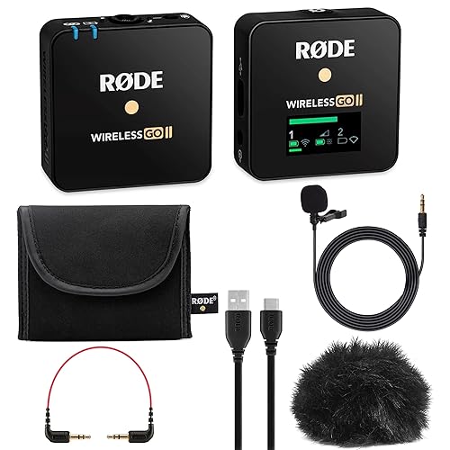 Rode Wireless GO II Compact Microphone System, Bundle with Turnstile Audio Lavalier Microphone