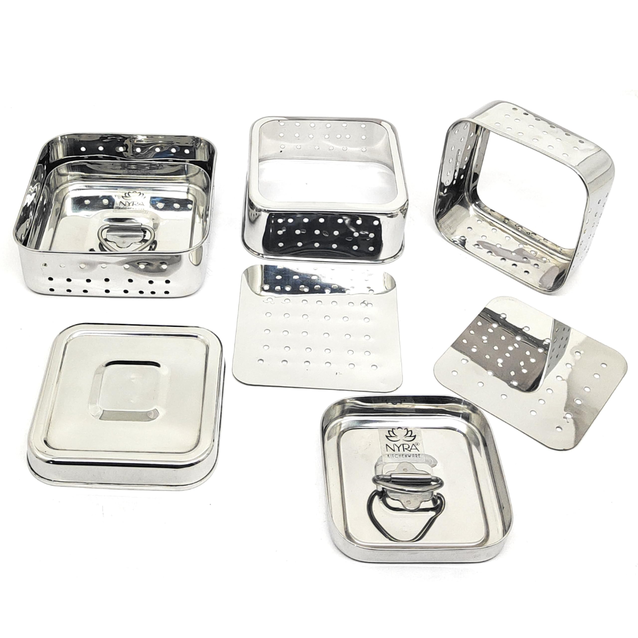 Nyra® Stainless Steel Square Shaped Paneer Maker/Mould/Strainer/Perfect for Making paneer with Ease/Also be Used for Making tofu/Paneer Maker with a Set of 3 Pcs with Top Press Lid (B0BS42Y3VH) Amazon Price History, Amazon Price Tracker