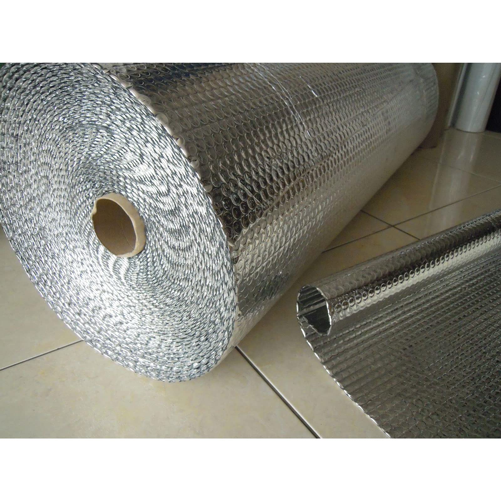 Film Isolant Isolant en Aluminium Feuille de radiateur à Bulles réfléchissante 5 mm Mylar Double Feuille à Bulles Froides et Chaudes, barrière radiante résistante à la Chaleur, à l'eau, au Bruit, dou