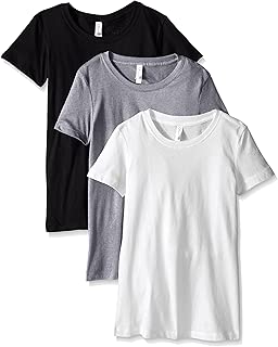 Clementine Apparel Women's 3-Pack Short Sleeve T Shirt Easy Tag V Neck Soft Cotton Blend Undershirts (1510)