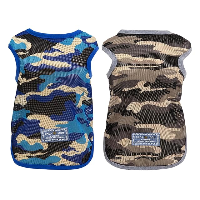 Dos Camisetas para Perros, Camisas para Perros, Chalecos, Sudaderas de Camuflaje
