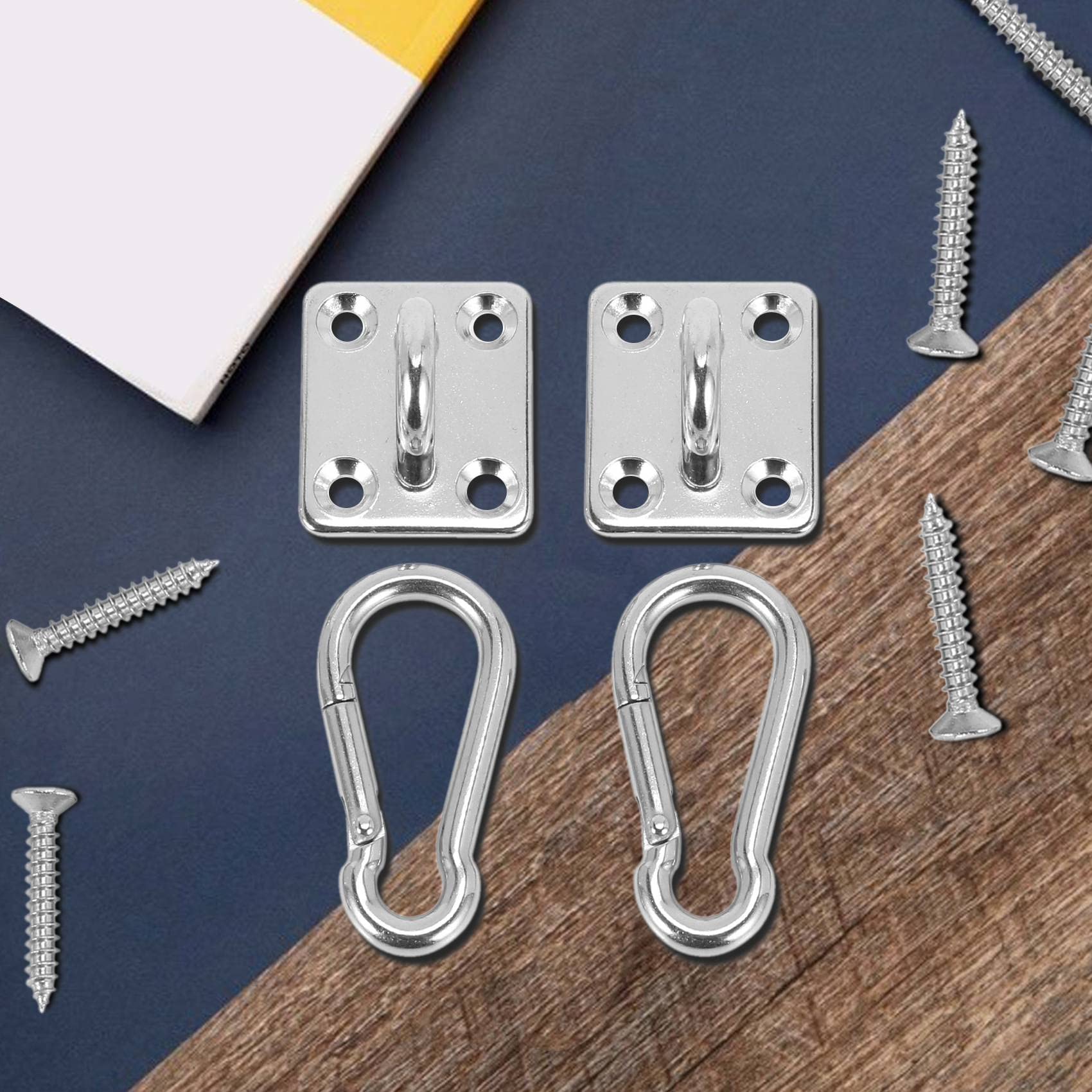 2 Ensembles De Crochets En U En Acier Inoxydable 304 - Pour Hamac, Balançoire, Yoga Aérien, Fixation Mur/plafond