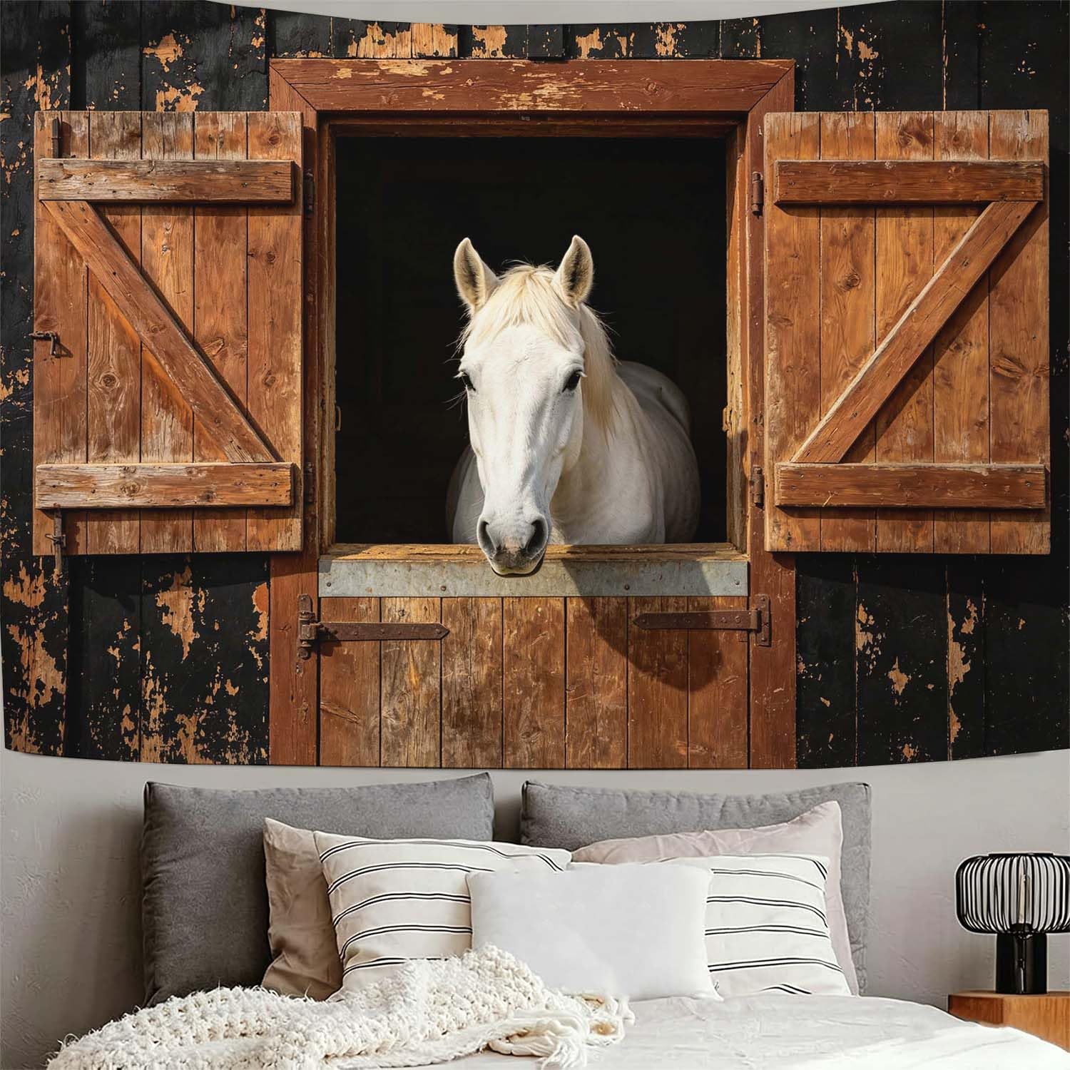 Arazzo da Parete Grande 300x260 cm Cavallo 3D Telo da Parete
