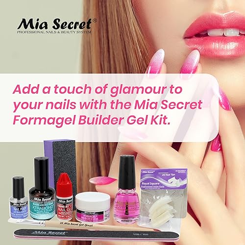 Miniatura 8 de Mia Secret Formagel Builder Gel Kit CONTIENE preparación de uñas, recubrimientos superiores, gel constructor, limas de uñas (kit transparente)