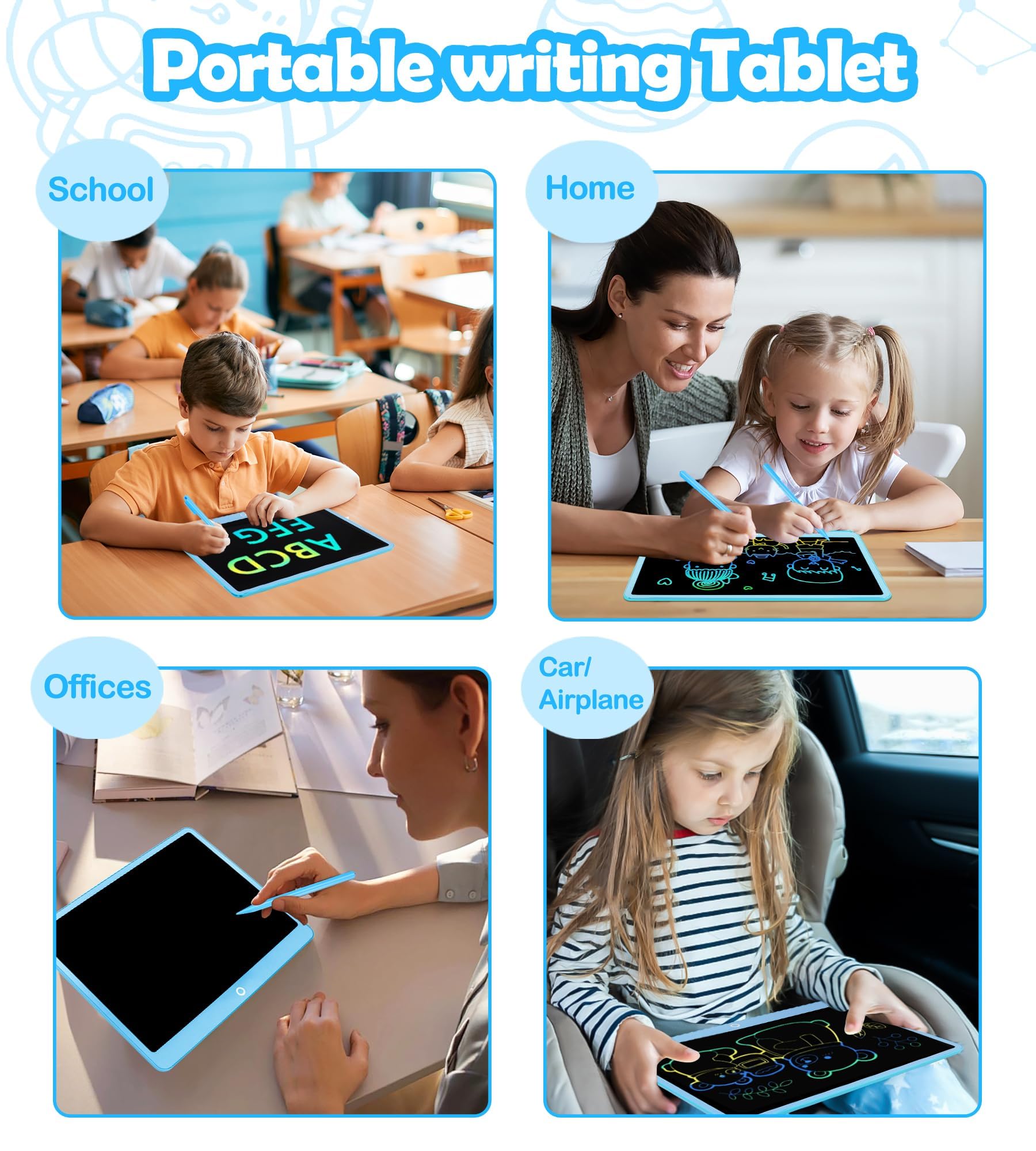 Tavoletta Grafica LCD Scrittura 16 Pollici, Tavoletta Grafica Bambini Elettronica Lavagna Digitale da Disegno con Penna Giochi Giocattolo 3-12 Anni Regali di Natale di Compleanno per Ragazzi Ragazze