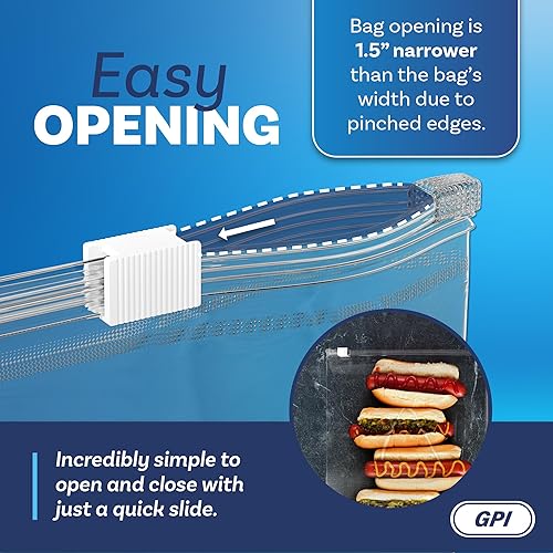 Vista 9 de GPI - Bolsas de almacenamiento de alimentos jumbo con cremallera deslizante, 12 x 15 pulgadas, 3 mil resistentes, extra grandes, fuertes y duraderas