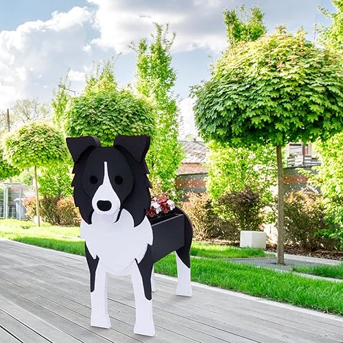 Miniatura 1 de seOSTO Macetas para perros para plantas al aire libre, 13.4 x 9.5 pulgadas, macetas de jardinería de flores de animales para jardín, contenedor de