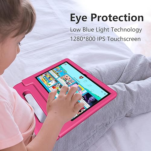 Miniatura 4 de VNEIMQN Tableta para niños, tableta de 10.1 pulgadas para niños, Android 14, 64 GB Octa-Core, WiFi, batería grande, espacio para niños, control