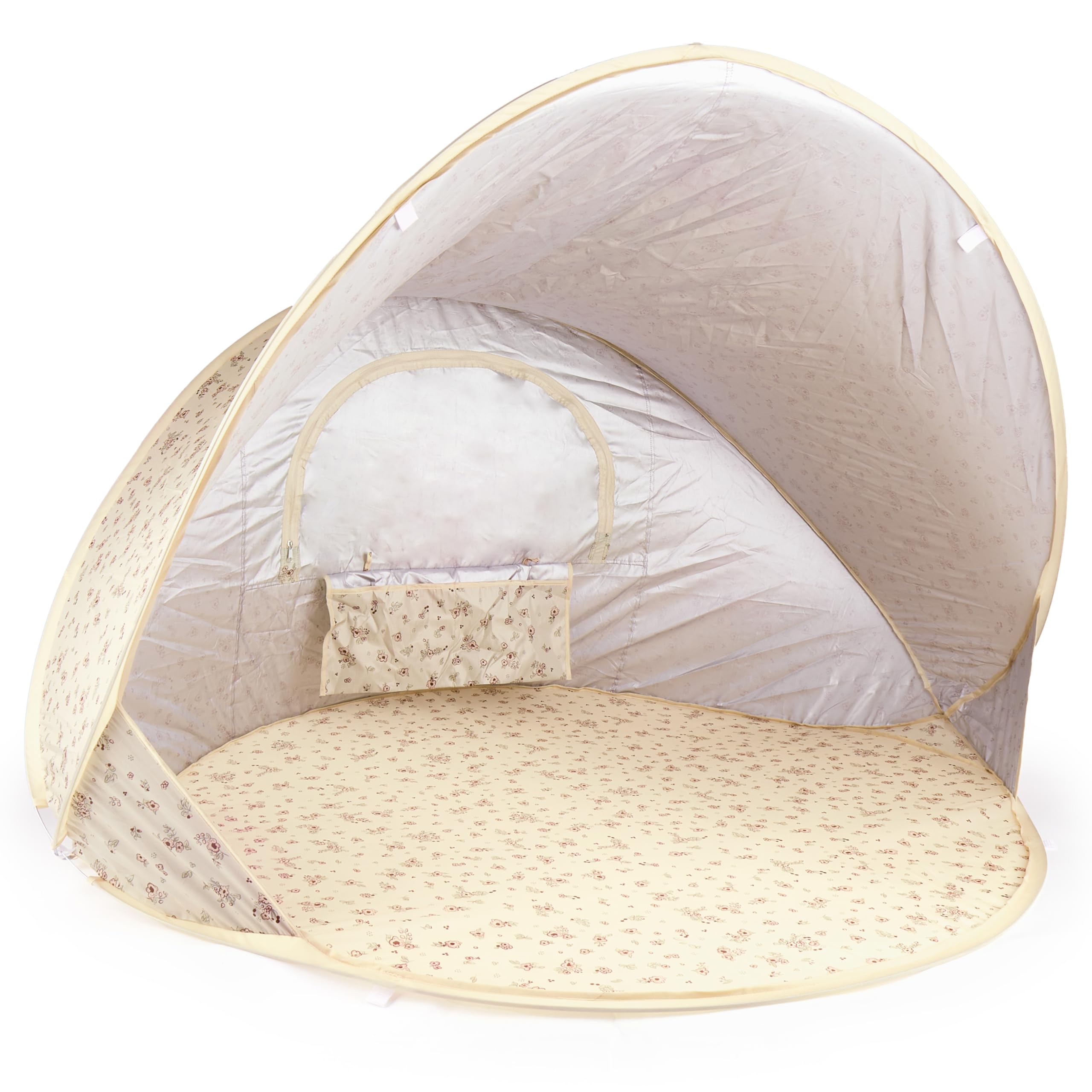 Bieco Ella Tenda da Spiaggia Pop-up Vintage Flowers con Protezione UV 40+ | Tende Pop-up per Bambini per Viaggio