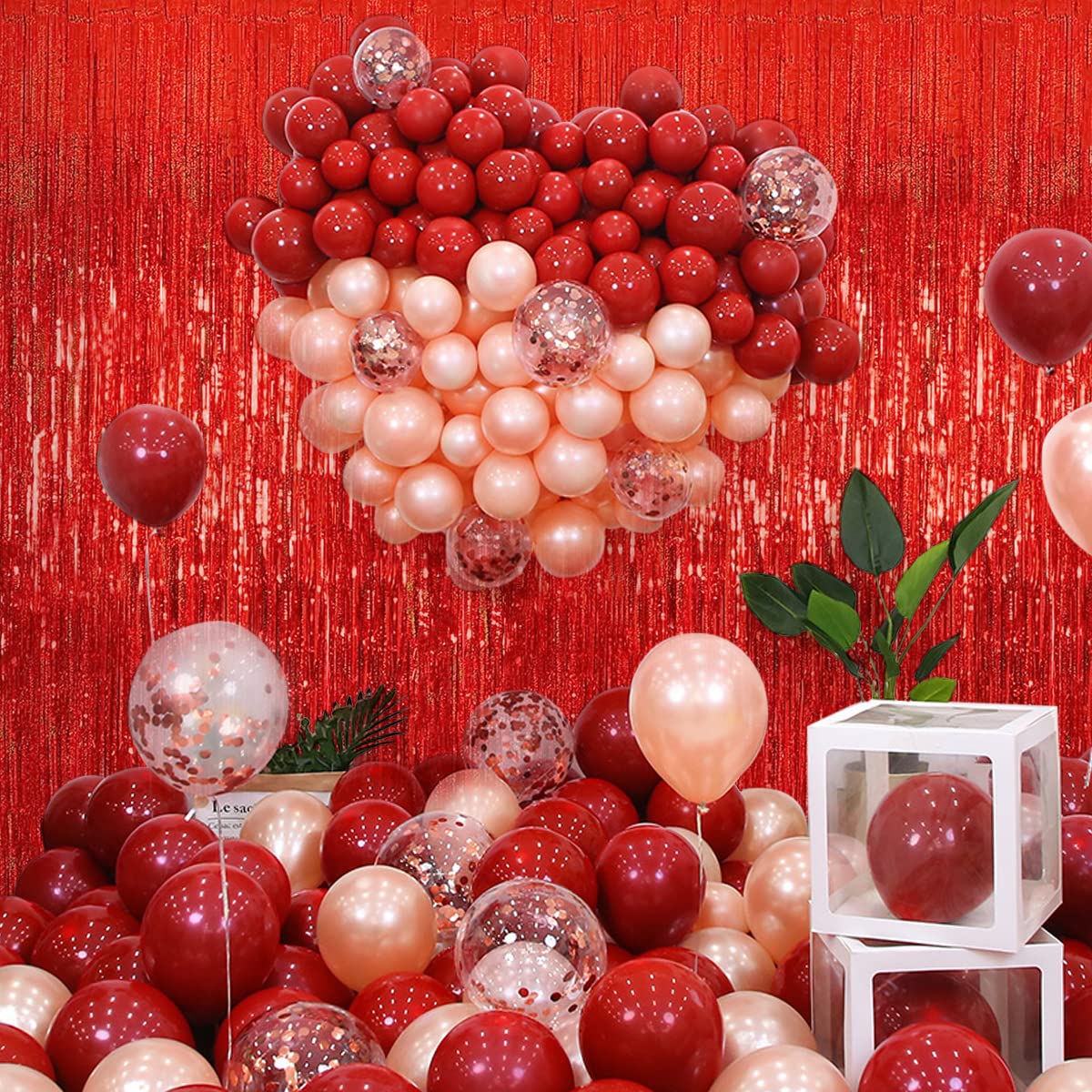 BRAVESHINE Lot De 2 Rideaux à Franges En Feuilles D'aluminium Métalliques Scintillantes De 1 X 2,5 M Pour Cabine Photo, Anniversaire, Mariage, Noël