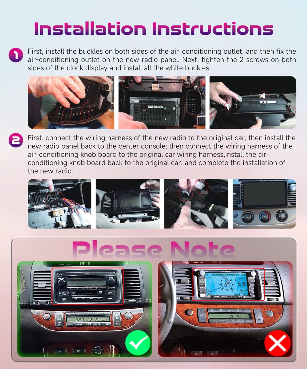 8 Core 6G+128G Android Car Radio for Toyota Camry 2000-2006 with Wireless CarPlay Android Auto, 9” Touchscreen Car Stereo Mirror Link GPS WiFi Bluetooth FM RDS DSP EQ SWC Backup Camera