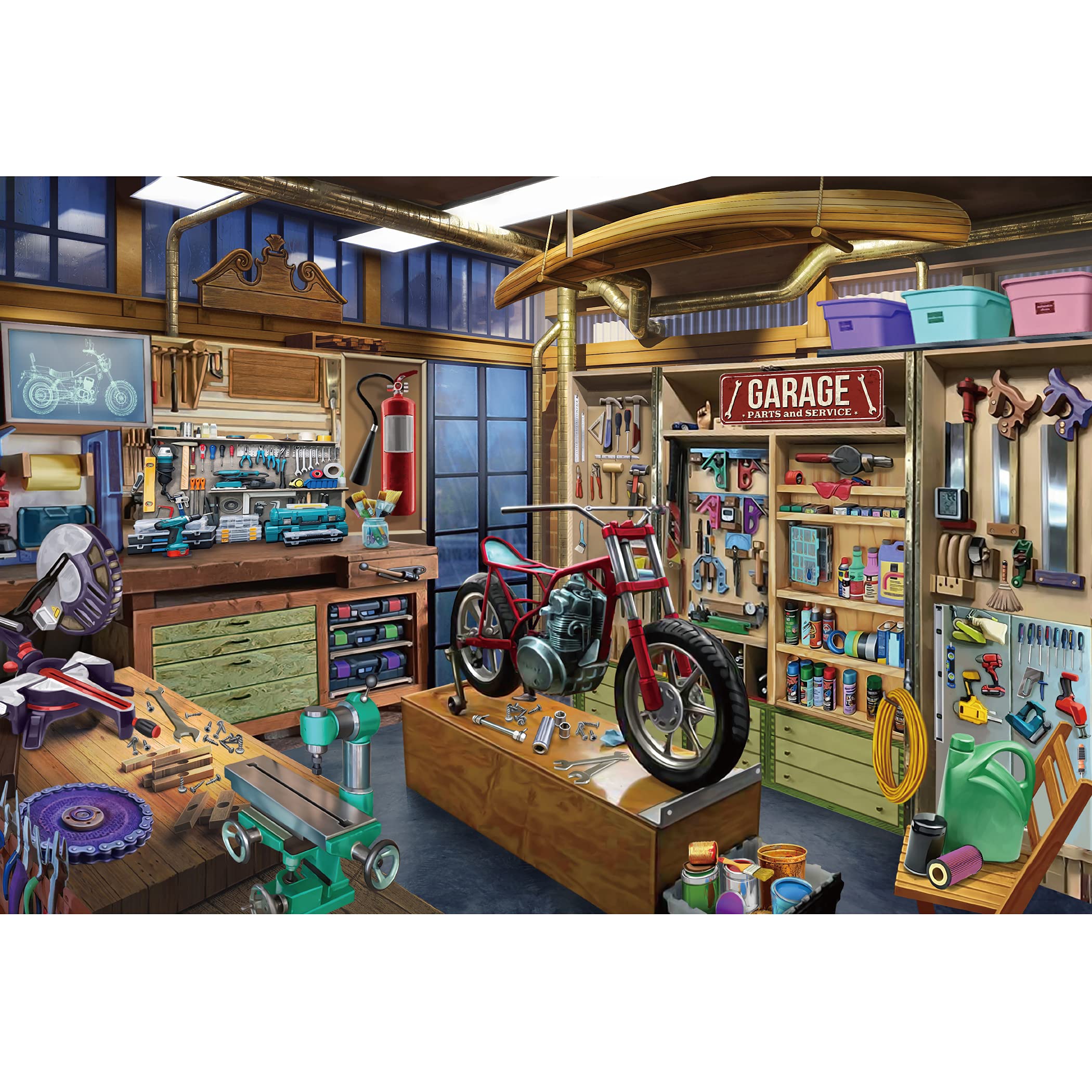 Lavievert 1000 Piece Jigsaw Puzzle Game for Adults and Kids - Garage