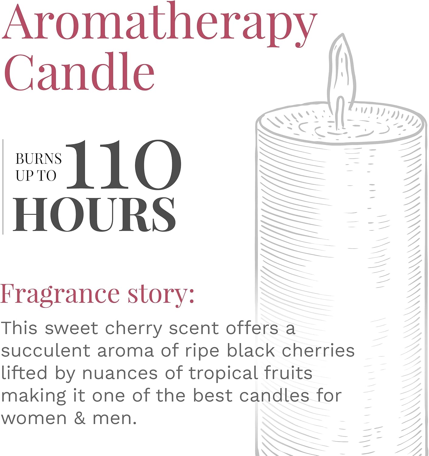 CANDLE-LITE Scented Juicy Black Cherries Fragrance, One 18 oz. Single-Wick Aromatherapy Candle with 110 Hours of Burn Time, Dark Red Color, Jar : Home & Kitchen