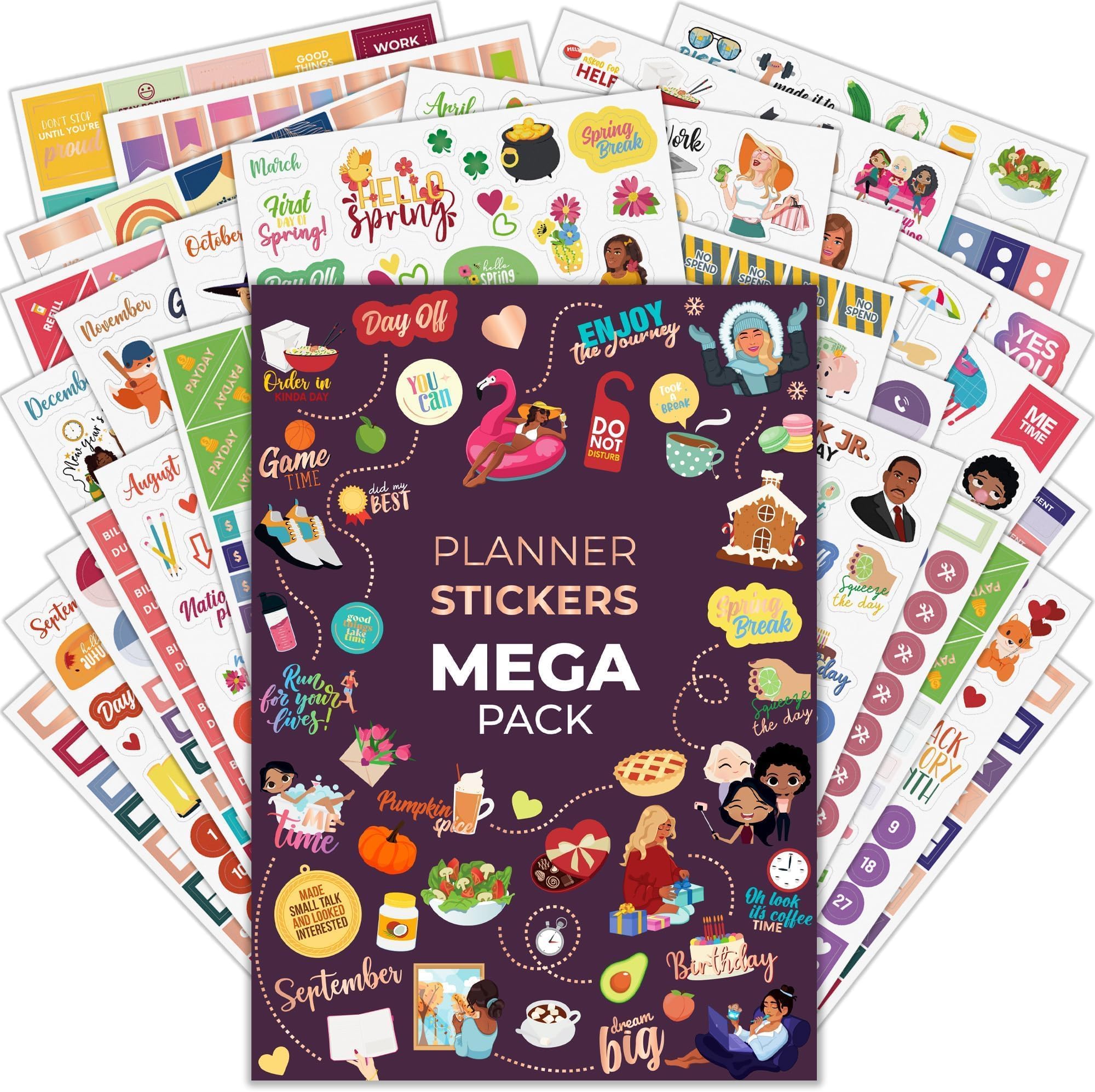 Clever Fox Mega Sticker Pack – 2,000+ Small Planner Stickers – Seasonal, Time Management, Budget & Inspirational Stickers for Adults – Sticker Book for Women – Aesthetic Calendar & Journal Accessories