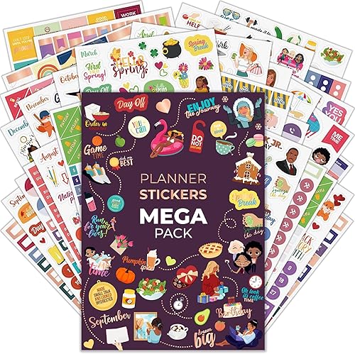 Clever Fox Mega Sticker Pack – 2000+ Small Planner Stickers for Adults – Sticker Book for Women – Aesthetic Calendar & Journal Accessories Mega