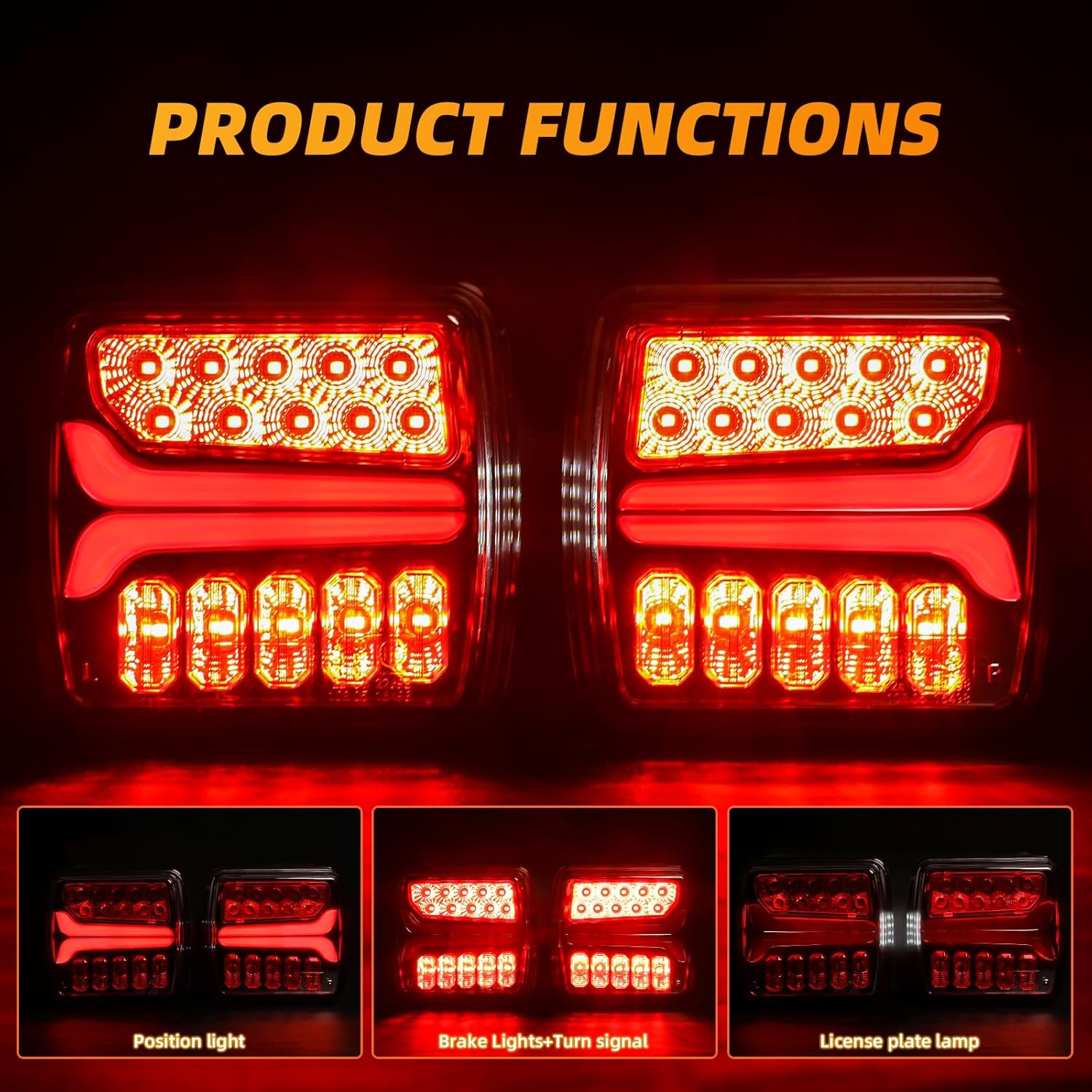 Wireless Trailer Lights, Magnetic Rechargeable LED Trailer Light, Waterproof Tail Tow Lights Kit for RV Camper Boat Caravan Trucks