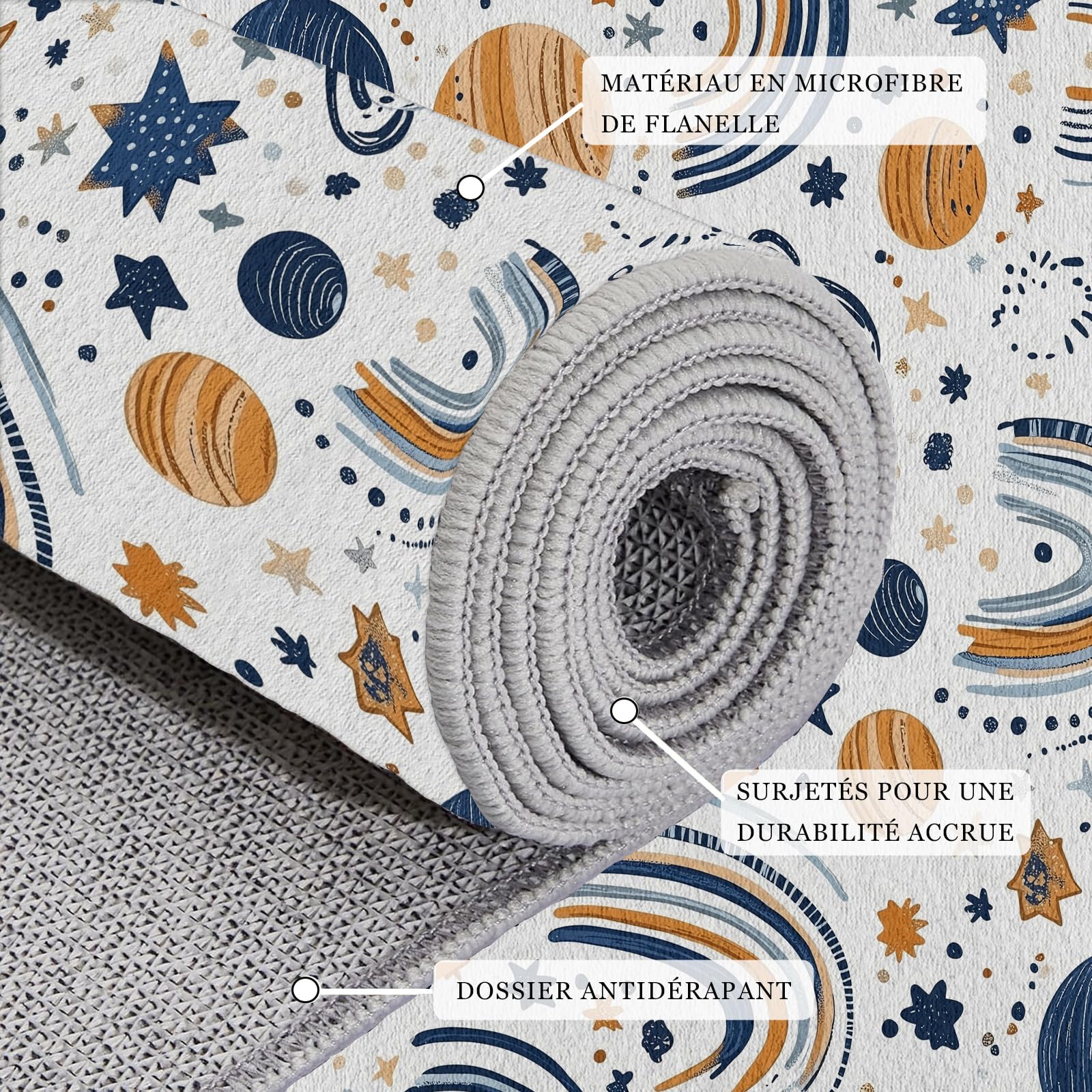 Univers Système Solaire Tapis Garcon